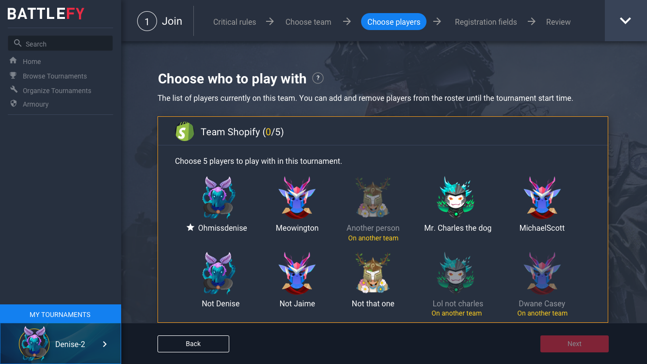 Join – Review roster – full team Copy